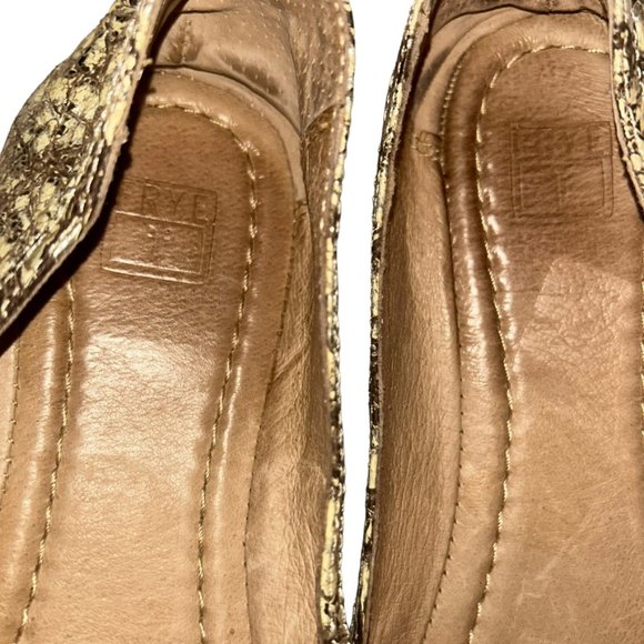 frye gold spackled snake painted leather ballet flats 7 - Picture 2 of 8